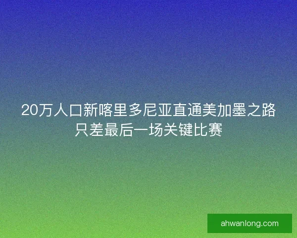 20万人口新喀里多尼亚直通美加墨之路只差最后一场关键比赛 20万人口新喀里多尼亚直通美加墨之路只差最后一场关键比赛